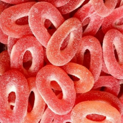 Anneaux sucrés goût FRAISE 100 GR